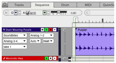 Channel Strip in Information Bar with small menus.