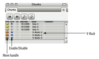 V-Racks in the Chunks window